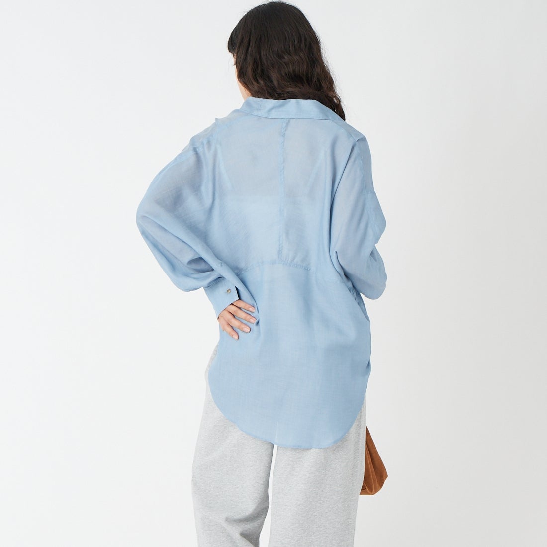 Jeans Factory Clothes [ジーンズファクトリークローズ] シアーデニムシャツ [25BL-191] ﾌﾞﾙｰ &&モデル身長：162cm 着用サイズ：F&&