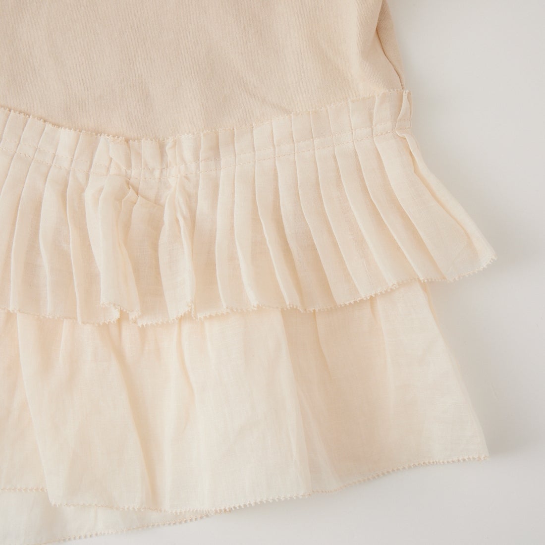 tumugu: [ツムグ] コットン天竺×ラミー ヘムフリルTシャツ [TC26207] 04 IVORY