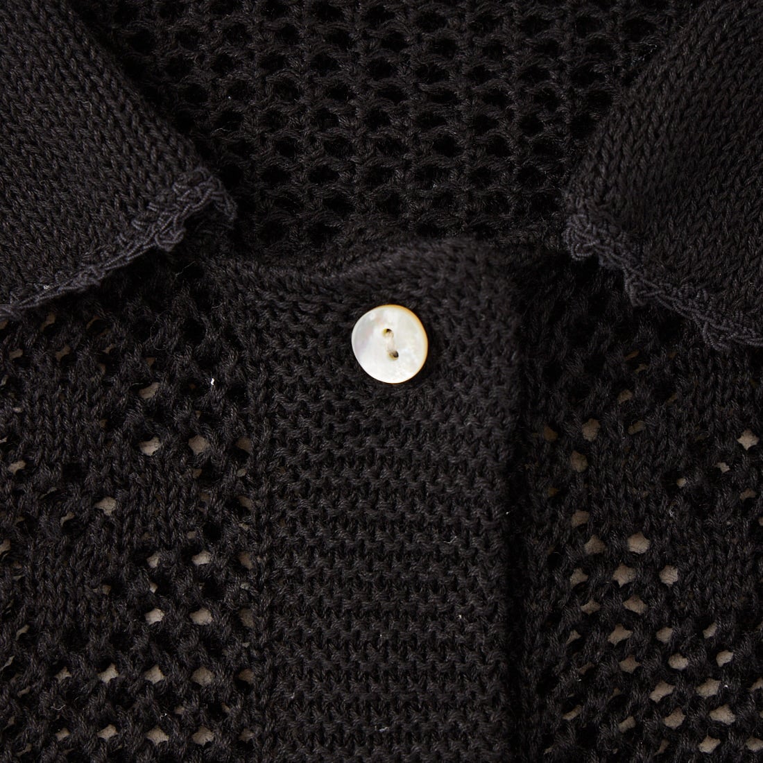 tumugu: [ツムグ] クロッシェニットカーディガン [TK26204] 99 BLACK