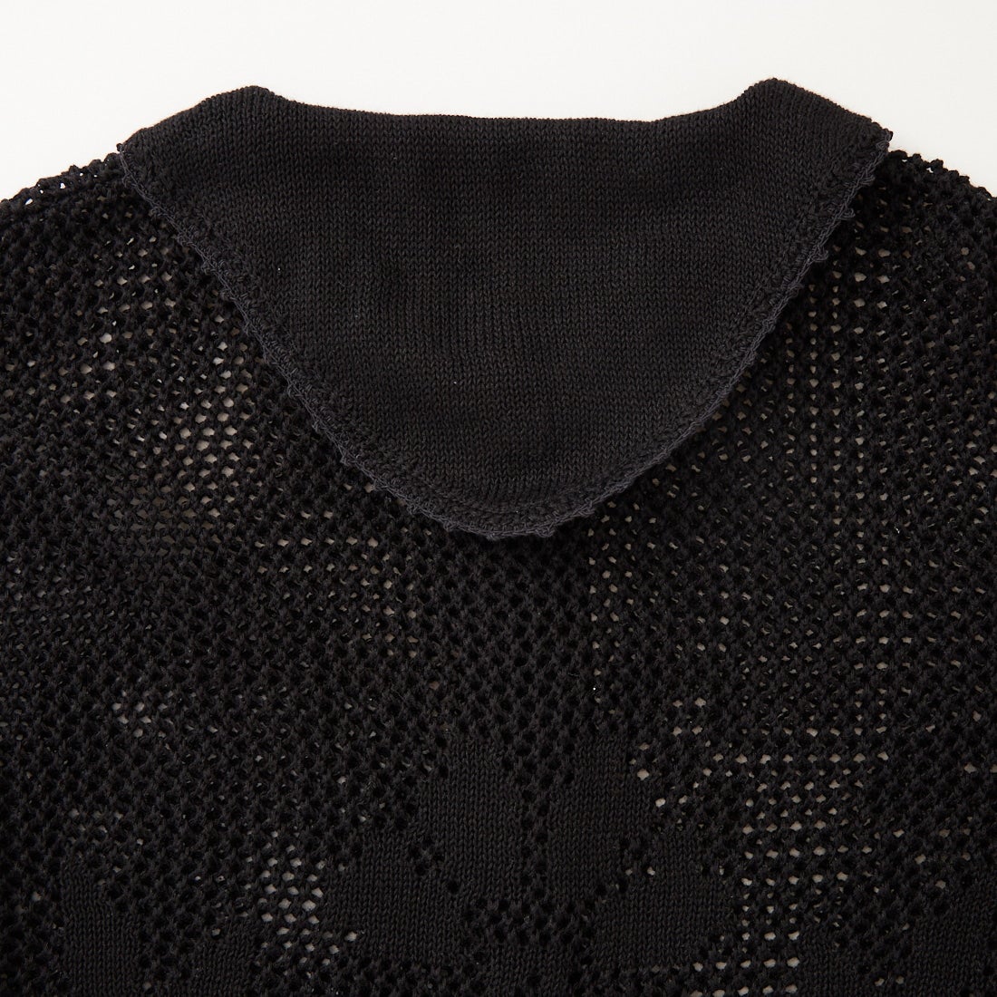 tumugu: [ツムグ] クロッシェニットカーディガン [TK26204] 99 BLACK