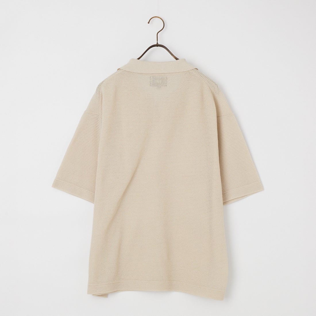 SLICK [スリック] リネンミックス シアーメッシュニット スキッパーポロシャツ [5250264] 902 ECRU