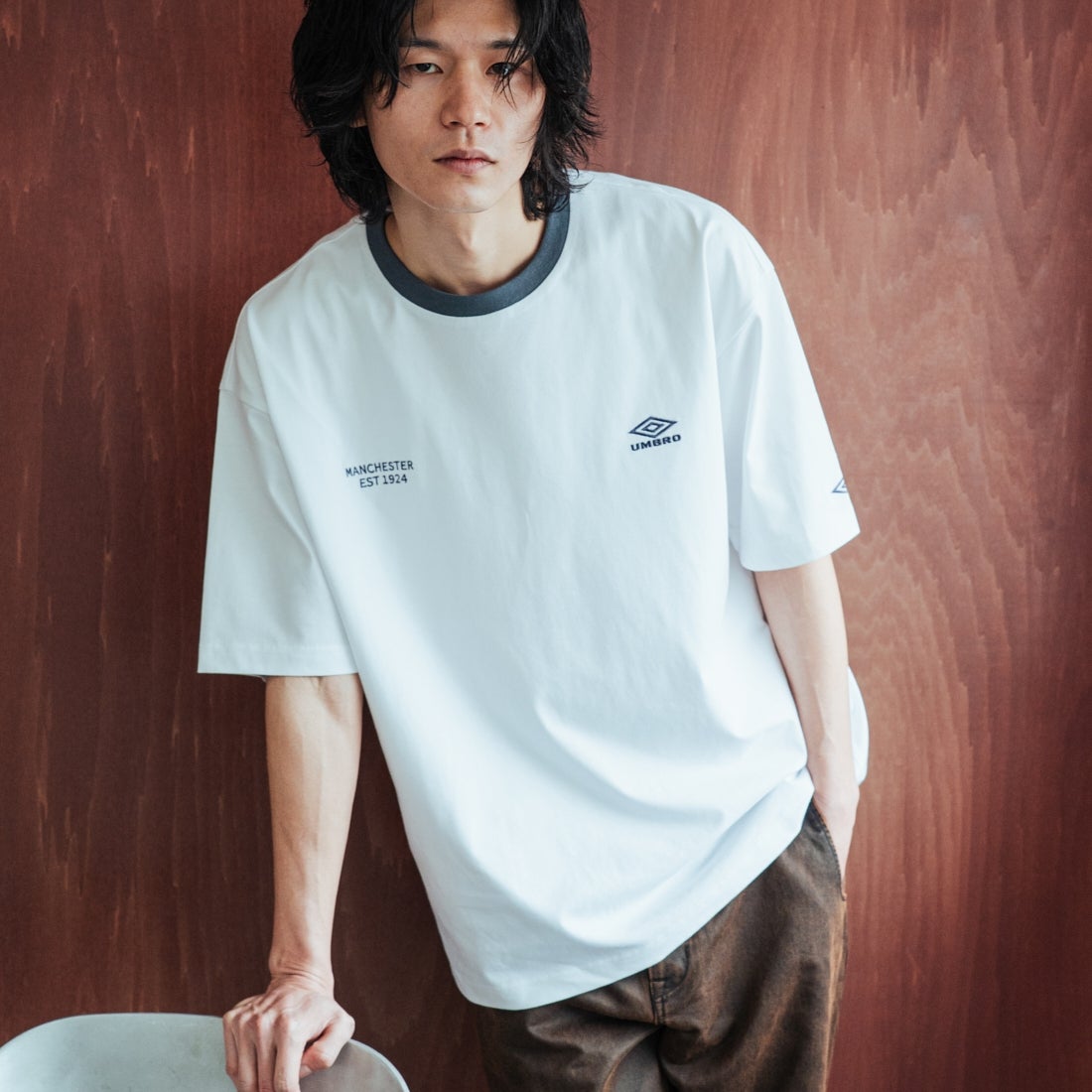 WHITE&&モデル身長：182cm 着用サイズ：L&&