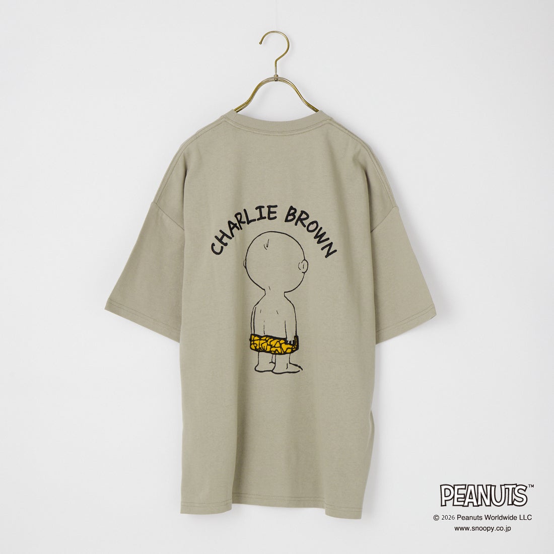 PEANUTS × JEANS FACTORY [ピーナッツ × ジーンズファクトリー] チャーリー・ブラウン / 刺繍プリントTシャツ [JFC-262-048] GRAGE