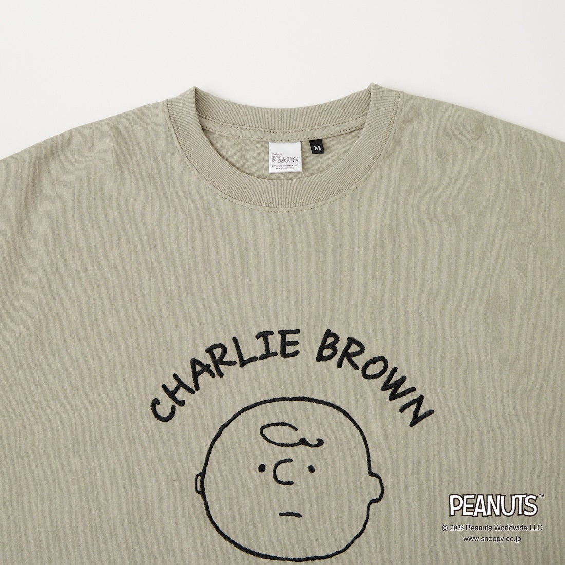 PEANUTS × JEANS FACTORY [ピーナッツ × ジーンズファクトリー] チャーリー・ブラウン / 刺繍プリントTシャツ [JFC-262-048] GRAGE