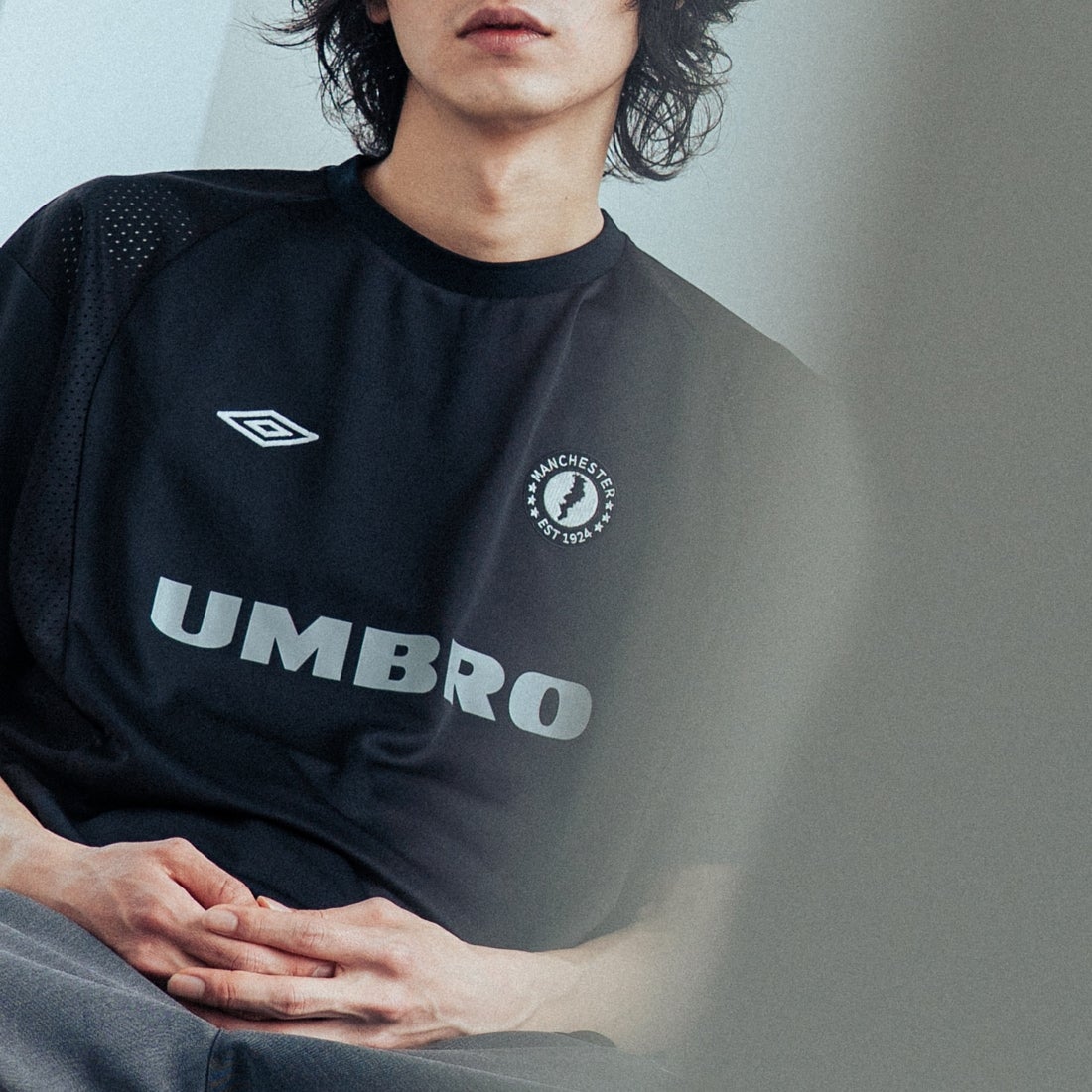 UMBRO [アンブロ] 別注 メッシュ切り替え ゲームシャツ [UMNK26SS-GS01-JF] BLACK