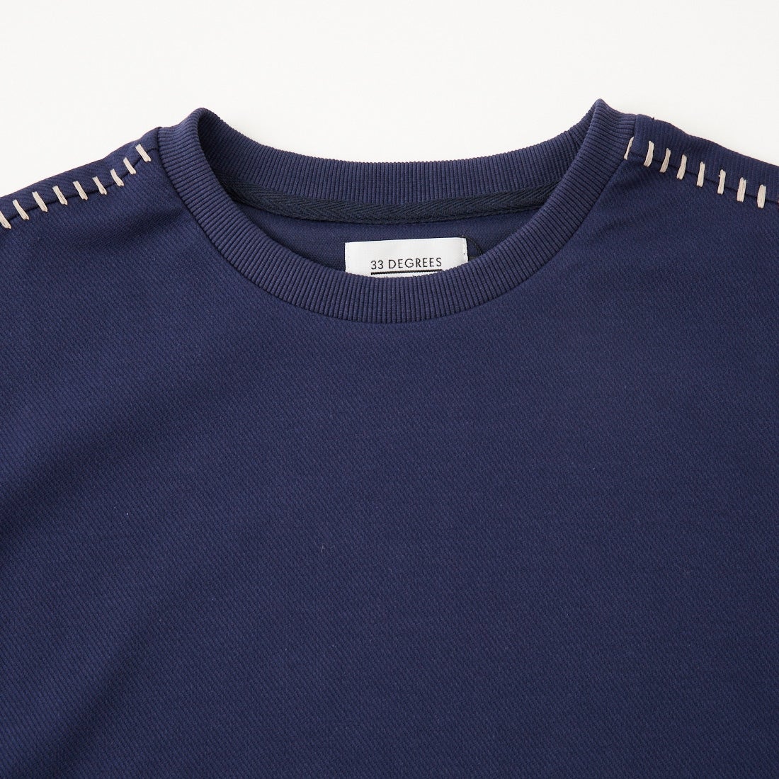 33Degrees [サーティースリーディグリーズ] カルゼラダーステッチ ショートスリーブTシャツ [26A-14090JF] NAVY