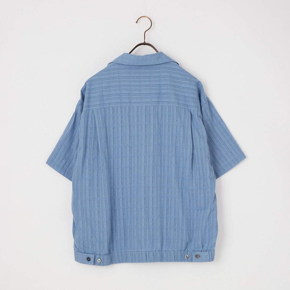 Jeans Factory Clothes [ジーンズファクトリークローズ] シアーエラスティックヘムオープンカラーシャツ [JFC-262-044] BLUE