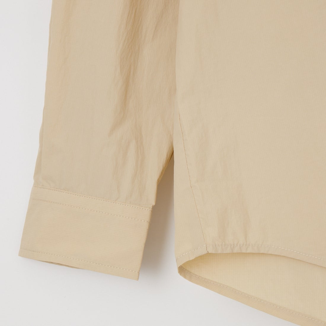 Jeans Factory Clothes [ジーンズファクトリークローズ] ナイロンリップロングスリーブバンドカラーシャツ [EPC-61102] 1 BEIGE