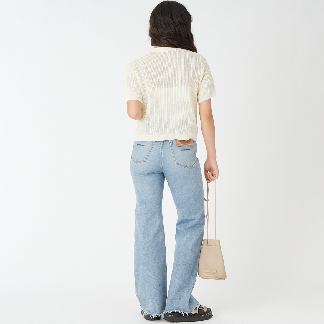 YANUK [ヤヌーク] フレアデニム CLAIRE [57161331] CVS &&モデル身長：162cm 着用サイズ：22&&