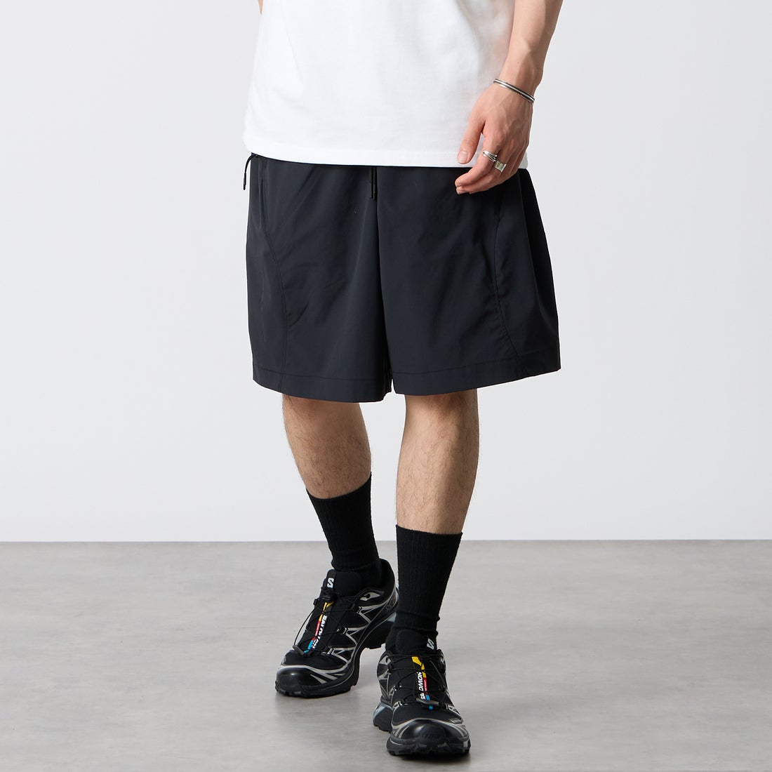 NIKE [ナイキ] テック ヘリオス Dri-FIT ショートパンツ [IF1305] 010 BLACK &&モデル身長：177cm 着用サイズ：M&&