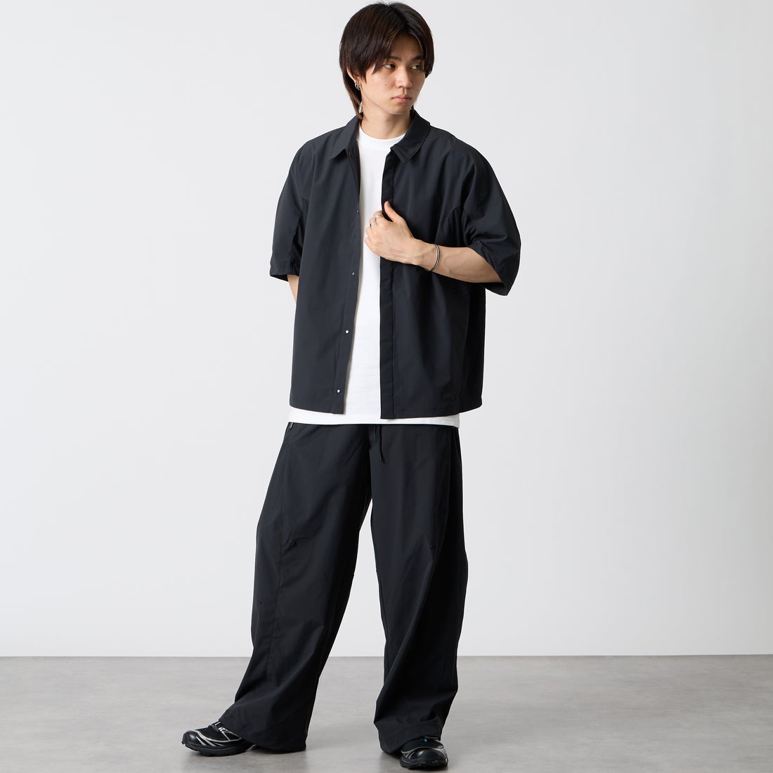 NIKE [ナイキ] テック ヘリオス Dri-FIT ロングパンツ [IF1283] 010 BLACK &&モデル身長：177cm 着用サイズ：M&&