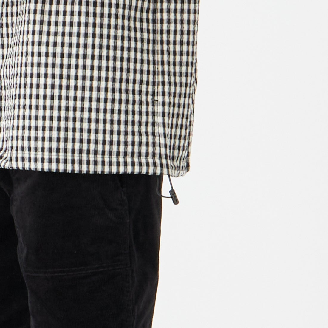 Jeans Factory Clothes [ジーンズファクトリークローズ] シアサッカードロストシャツ [JFC-262-017] BK.GNGM CK &&モデル身長：177cm 着用サイズ：M&&