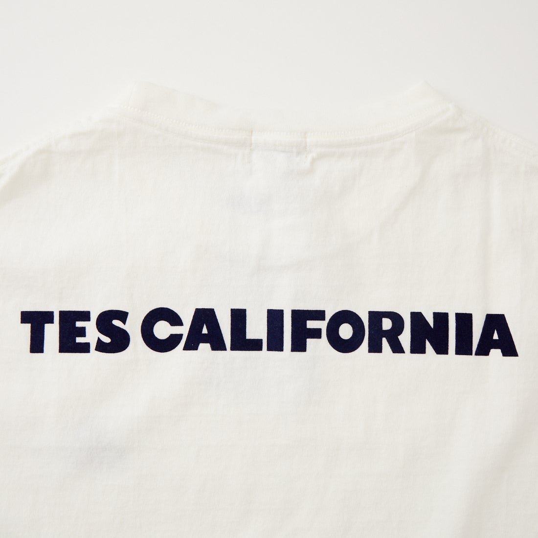 The Endless Summer [エンドレスサマー] 別注 TES CAL ワンポイントロゴ刺繍バックプリントTシャツ [FH-26574503-JF] WHITE