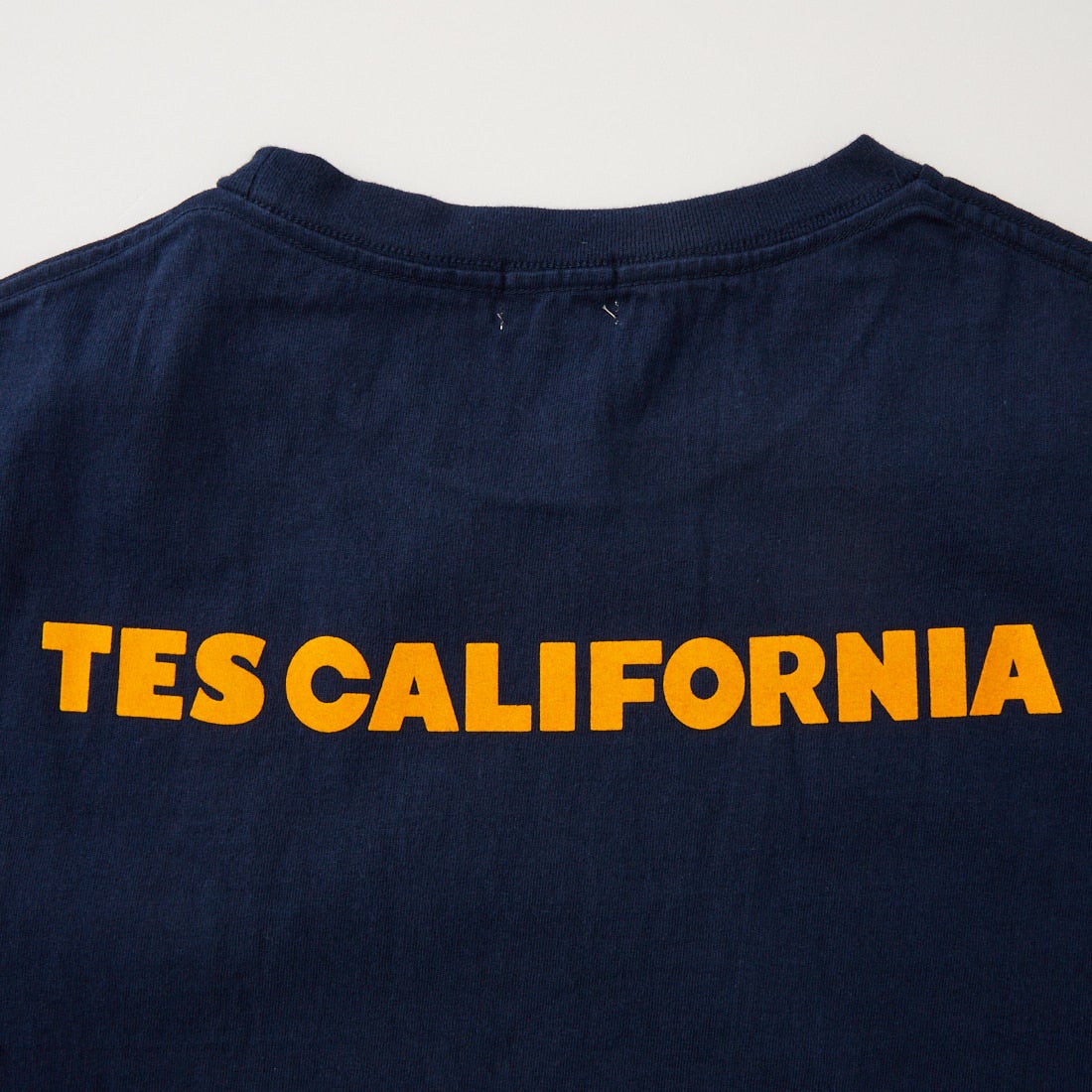 The Endless Summer [エンドレスサマー] 別注 TES CAL ワンポイントロゴ刺繍バックプリントTシャツ [FH-26574503-JF] NAVY