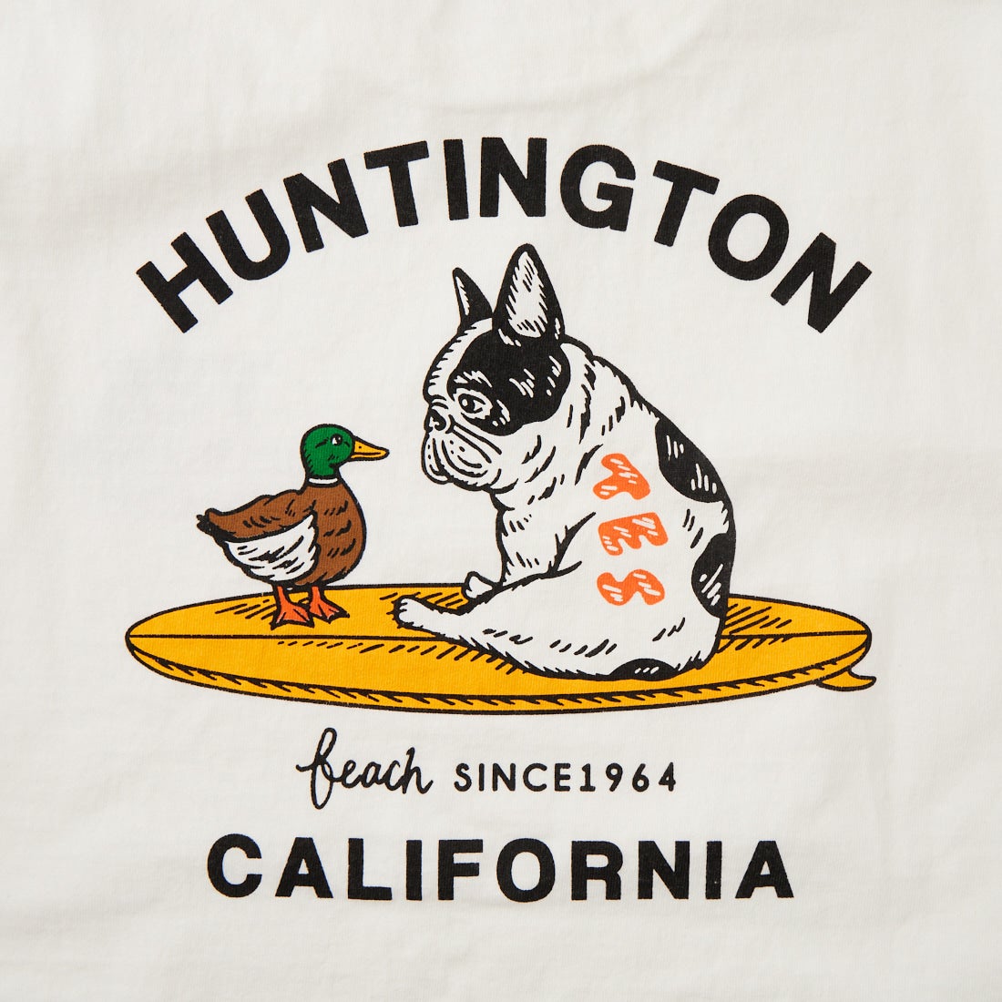 The Endless Summer [エンドレスサマー] 別注 BUHI HUNTINGTON バックプリントTシャツ [FH-26574502-JF] WHITE