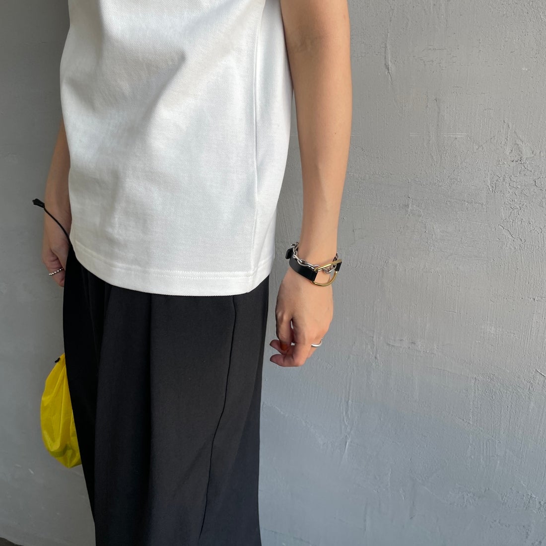 FRED PERRY [フレッドペリー] スリーブレスポロシャツ [G7200] 19C SNOW W &&モデル身長：160cm 着用サイズ：10&&