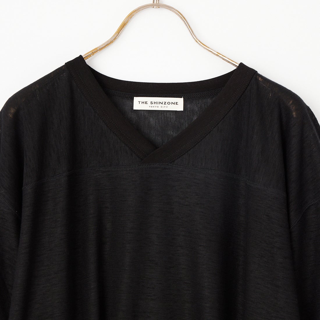 THE SHINZONE [ザ シンゾーン] リネン フットボールTシャツ [26MMSCU01] 07 BLACK