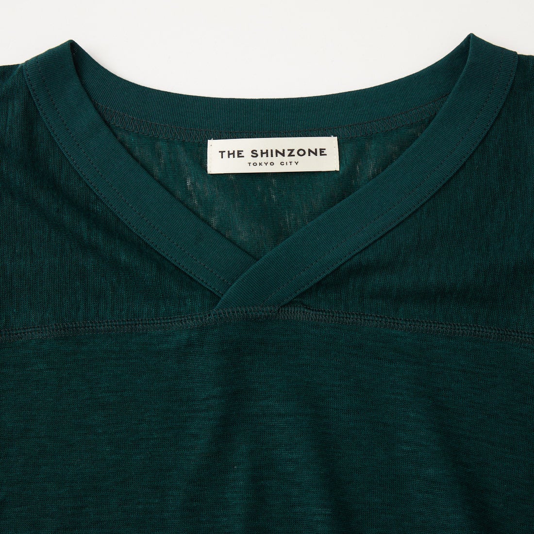 THE SHINZONE [ザ シンゾーン] リネン フットボールTシャツ [26MMSCU01] 75 GREEN