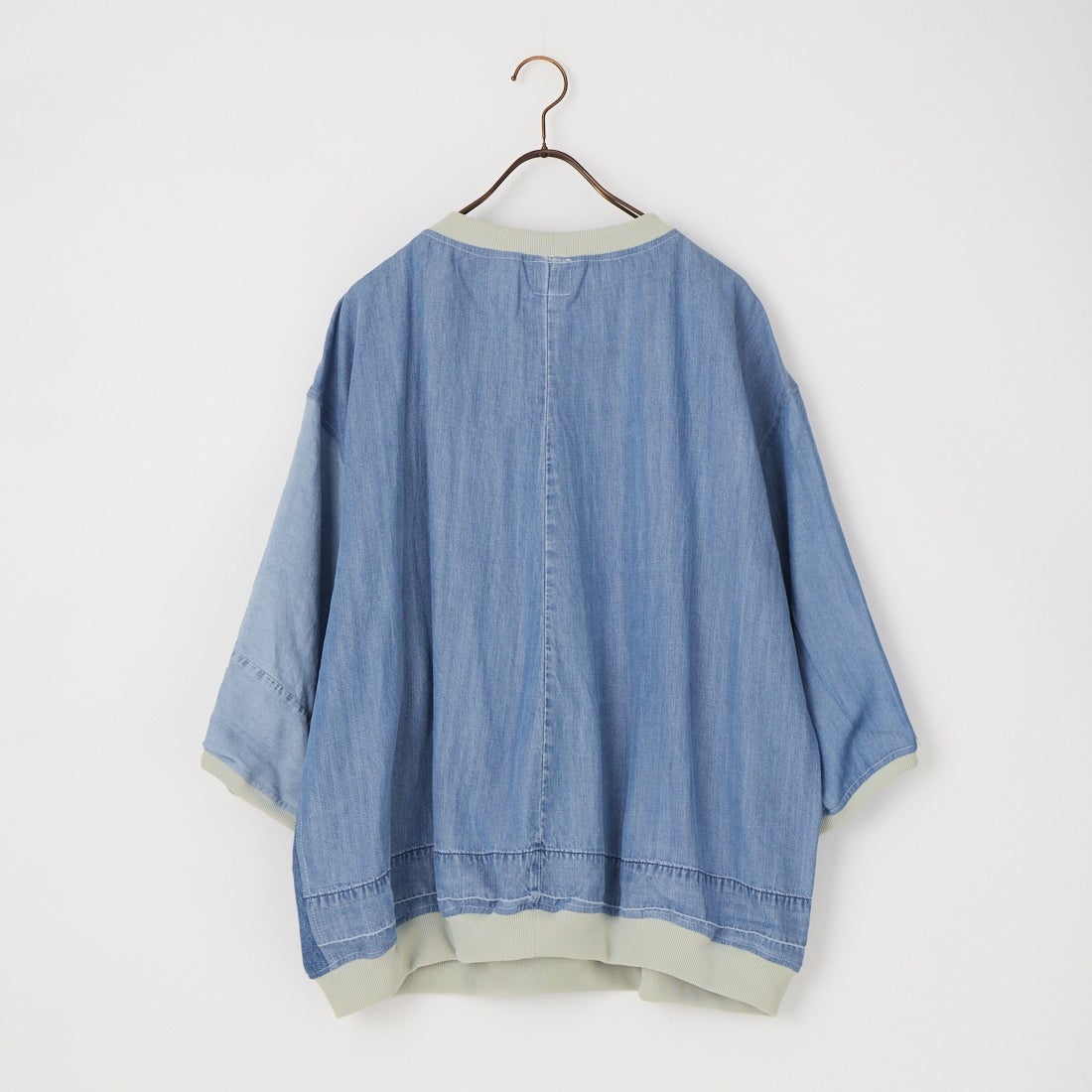 ODDMENT [オッドメント] ライトデニム リメイクショートスリーブTシャツ [SS-CREW-LIGHT-DENIM] DENIM