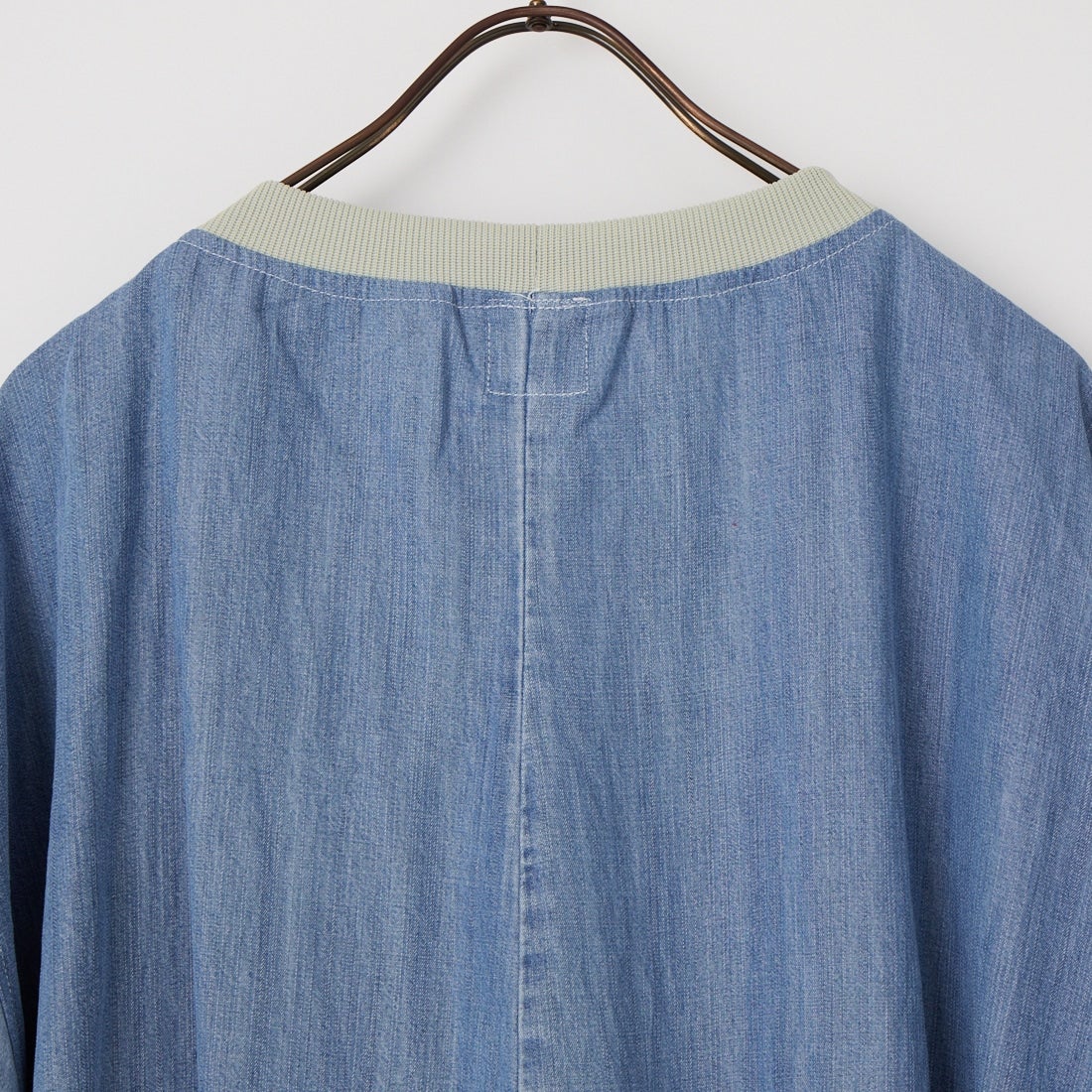 ODDMENT [オッドメント] ライトデニム リメイクショートスリーブTシャツ [SS-CREW-LIGHT-DENIM] DENIM