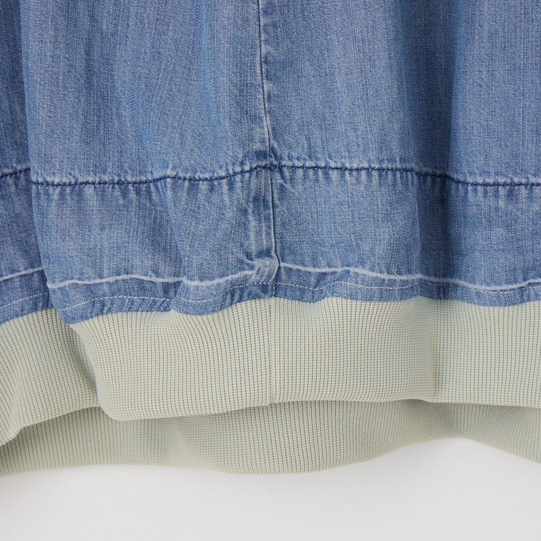 ODDMENT [オッドメント] ライトデニム リメイクショートスリーブTシャツ [SS-CREW-LIGHT-DENIM] DENIM