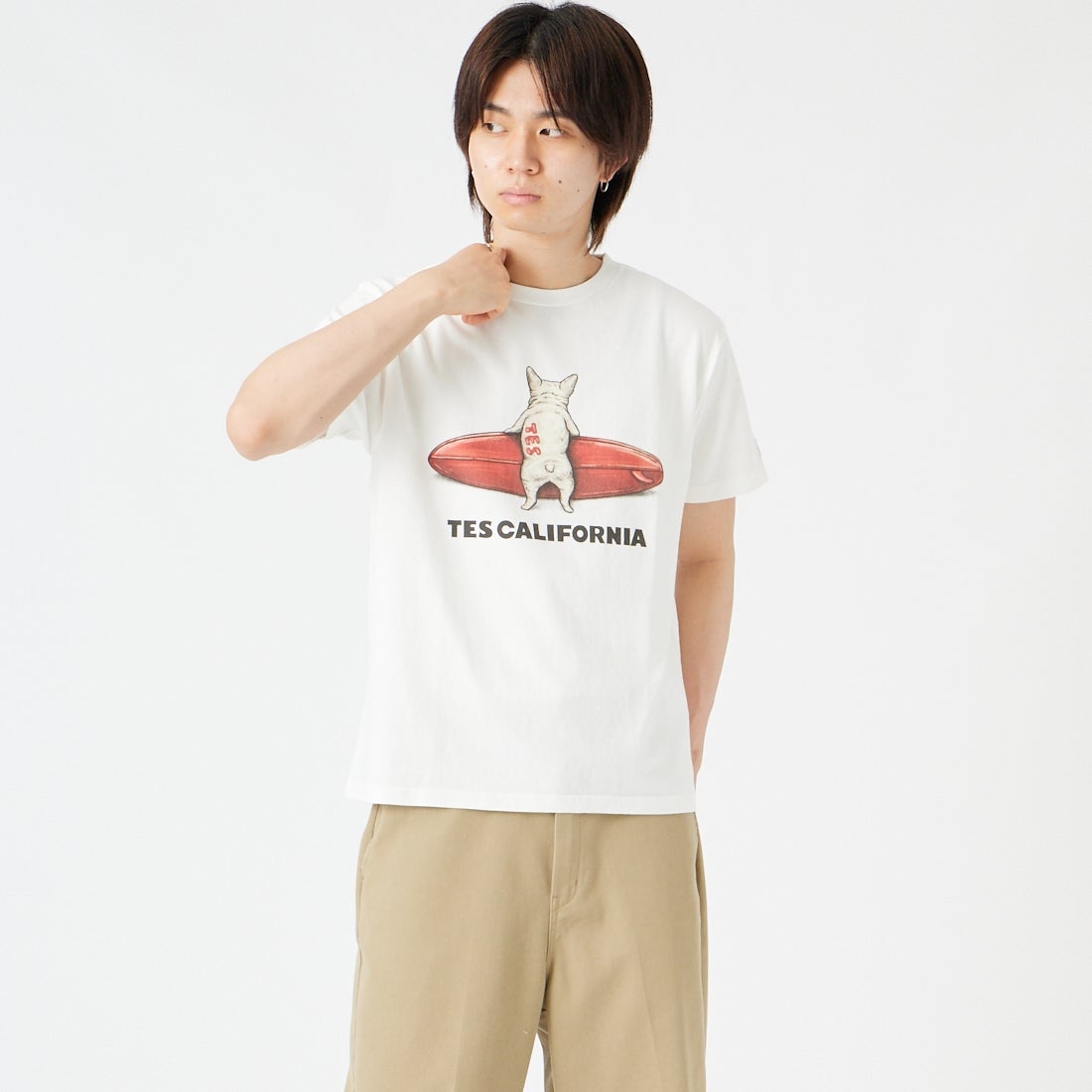 07 WHITE&&モデル身長：177cm 着用サイズ：M&&