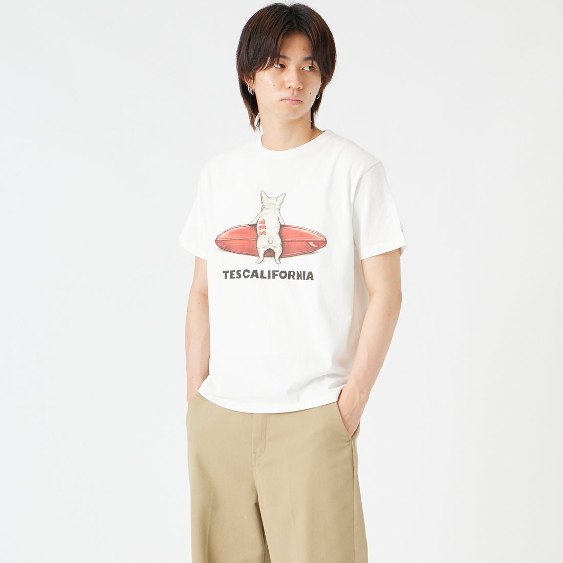 The Endless Summer [エンドレスサマー] BUHI サーファーTシャツ [FH-26574345] 07 WHITE &&モデル身長：177cm 着用サイズ：M&&