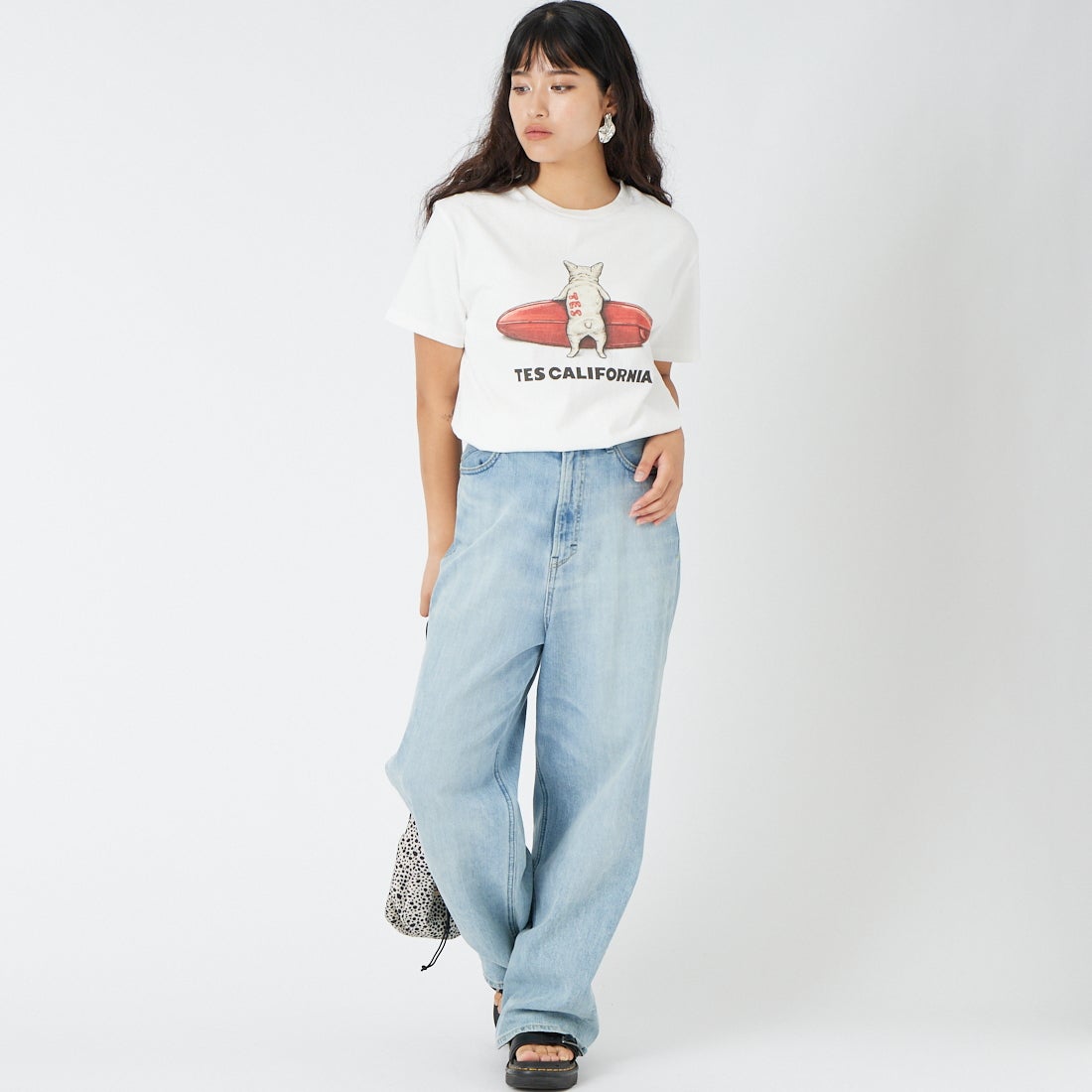 The Endless Summer [エンドレスサマー] BUHI サーファーTシャツ [FH-26574345] 07 WHITE &&モデル身長：162cm 着用サイズ：S&&