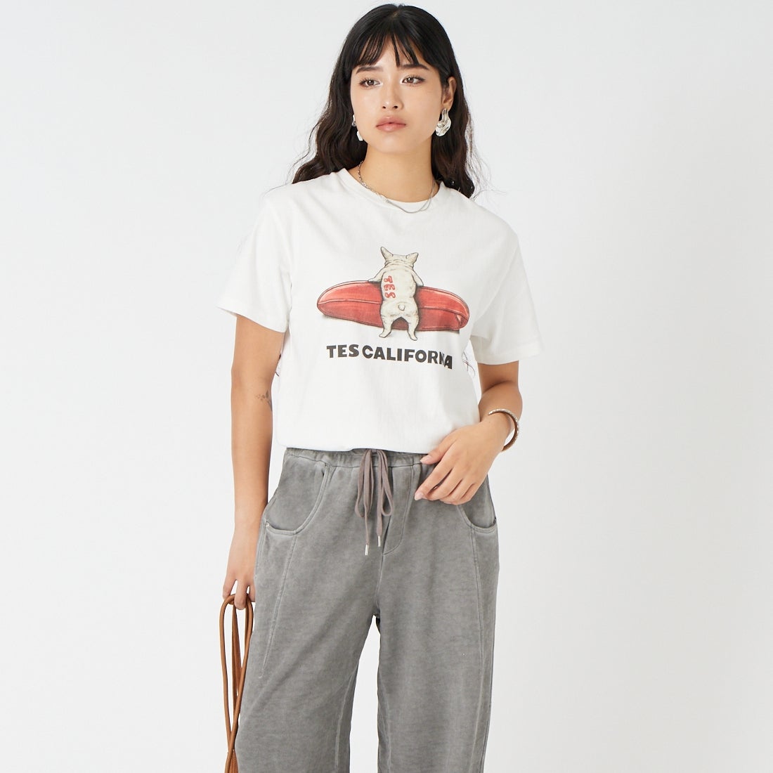 The Endless Summer [エンドレスサマー] BUHI サーファーTシャツ [FH-26574345] 07 WHITE &&モデル身長：162cm 着用サイズ：S&&
