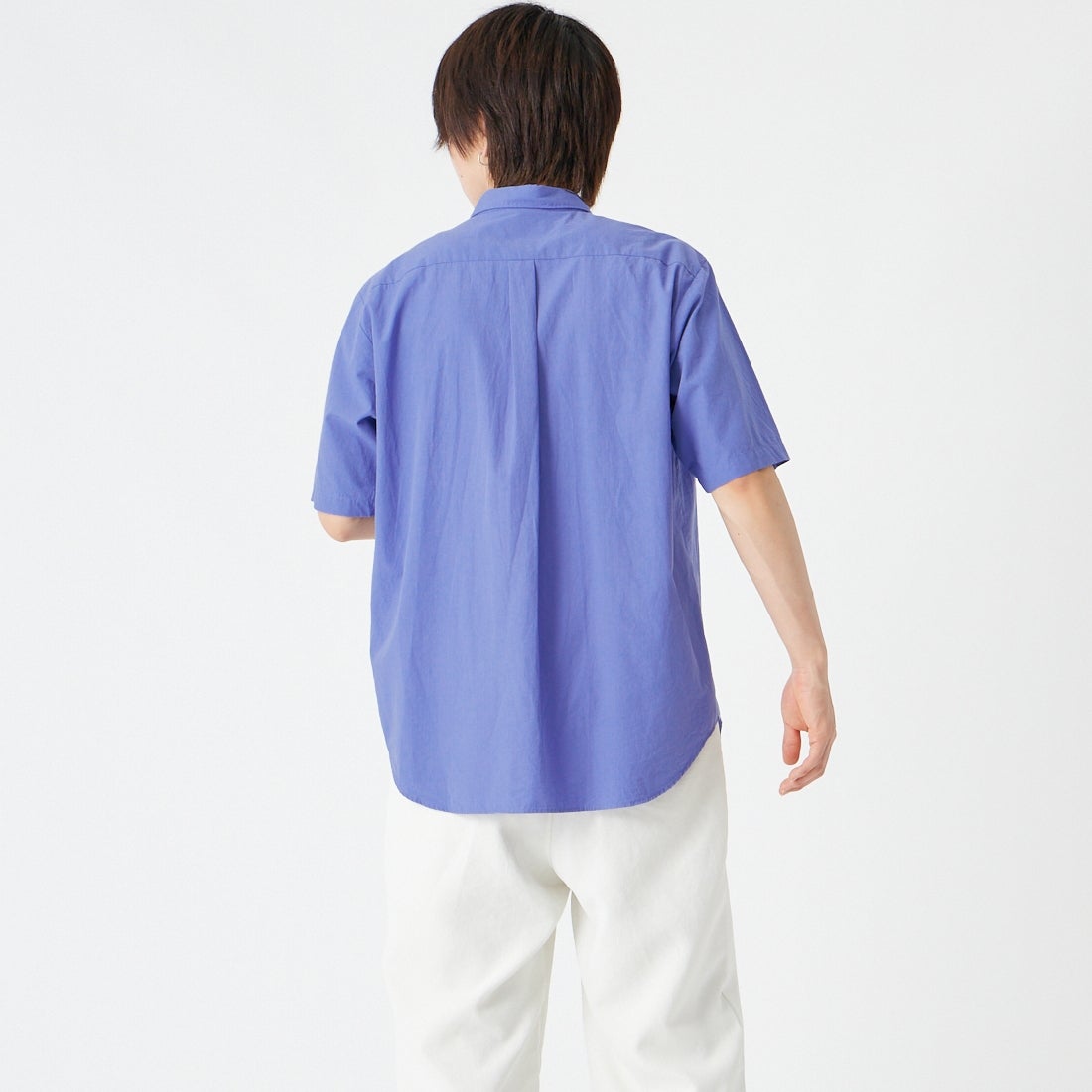 MANUAL ALPHABET [マニュアルアルファベット] ワッシャーブロードルーズフィットシャツ [MA-S-832] BLUE &&モデル身長：177cm 着用サイズ：2&&