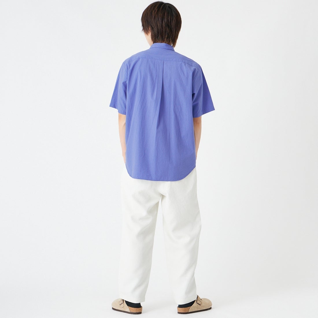 MANUAL ALPHABET [マニュアルアルファベット] ワッシャーブロードルーズフィットシャツ [MA-S-832] BLUE &&モデル身長：177cm 着用サイズ：2&&