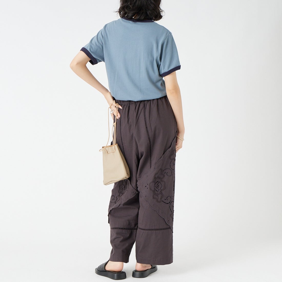 SCREEN STARS [スクリーンスターズ] 別注 プリントリンガーTシャツ [2622-232IN-JF] BLUE &&モデル身長：162cm 着用サイズ：F&&