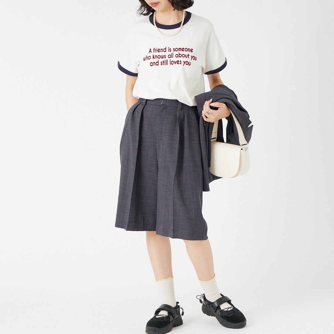 SCREEN STARS [スクリーンスターズ] 別注 プリントリンガーTシャツ [2622-232IN-JF] OFF &&モデル身長：162cm 着用サイズ：F&&