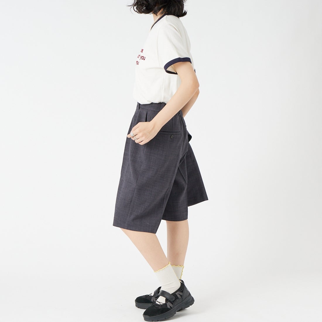 SCREEN STARS [スクリーンスターズ] 別注 プリントリンガーTシャツ [2622-232IN-JF] OFF &&モデル身長：162cm 着用サイズ：F&&