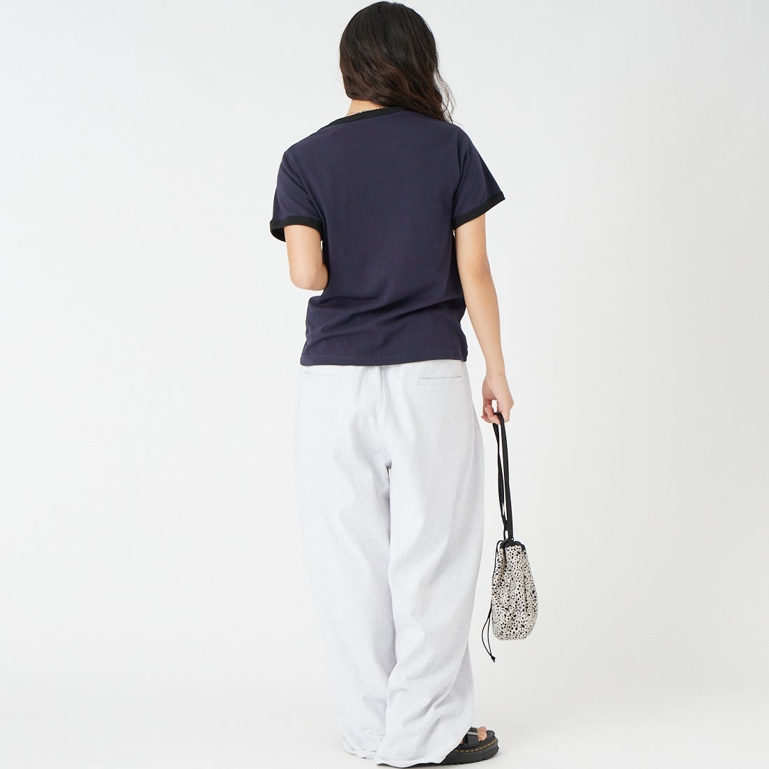 SCREEN STARS [スクリーンスターズ] 別注 プリントリンガーTシャツ [2622-232IN-JF] NAVY &&モデル身長：162cm 着用サイズ：F&&