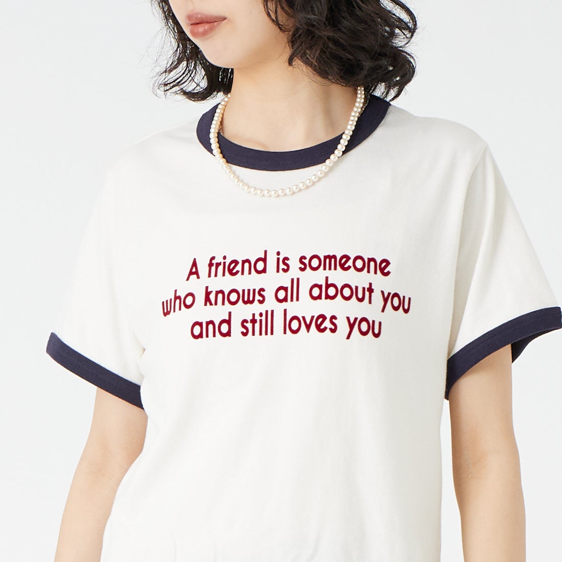 SCREEN STARS [スクリーンスターズ] 別注 プリントリンガーTシャツ [2622-232IN-JF] OFF &&モデル身長：162cm 着用サイズ：F&&