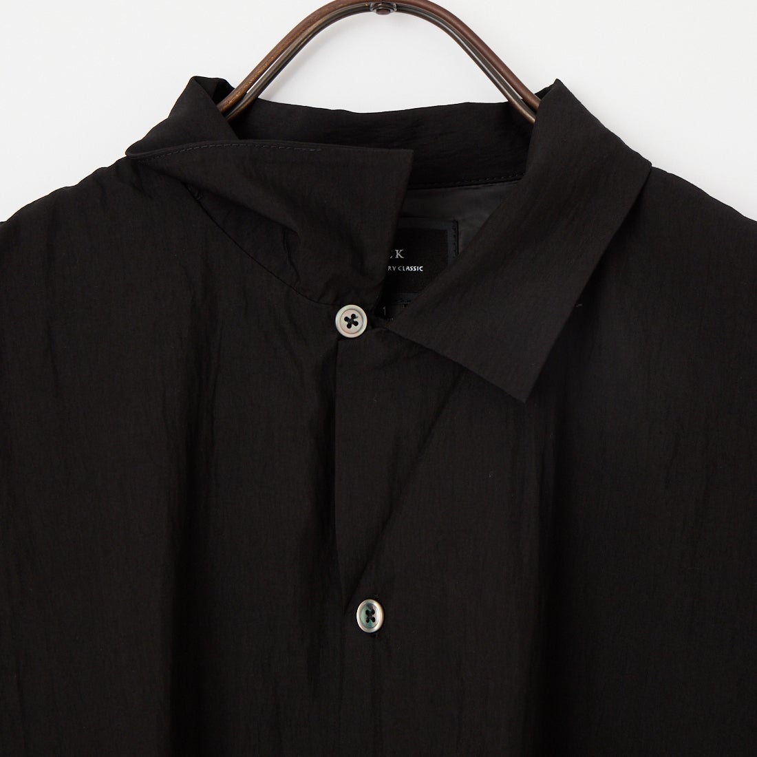 SLICK [スリック] レーヨンポプリンオープンカラーシャツ [5220285] 700 BLACK