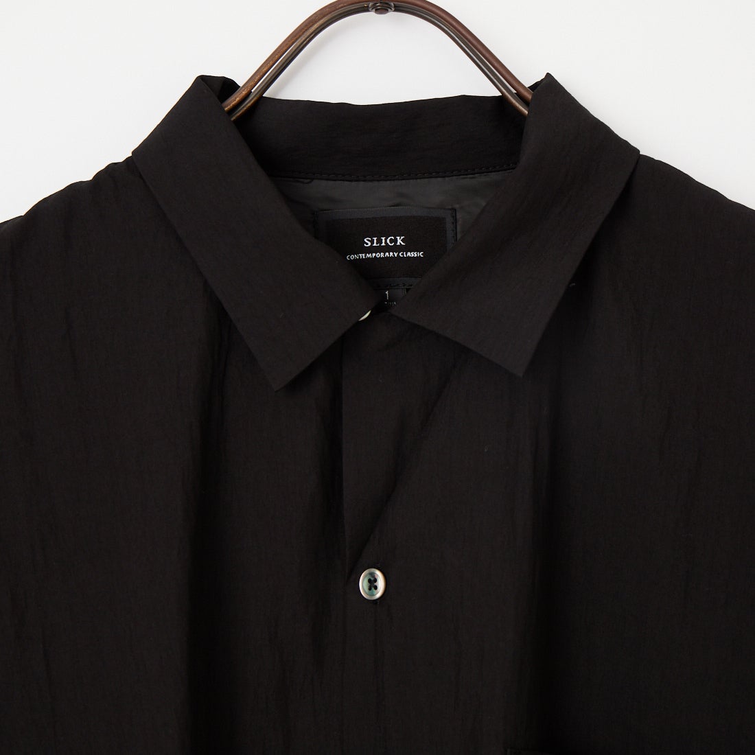 SLICK [スリック] レーヨンポプリンオープンカラーシャツ [5220285] 700 BLACK