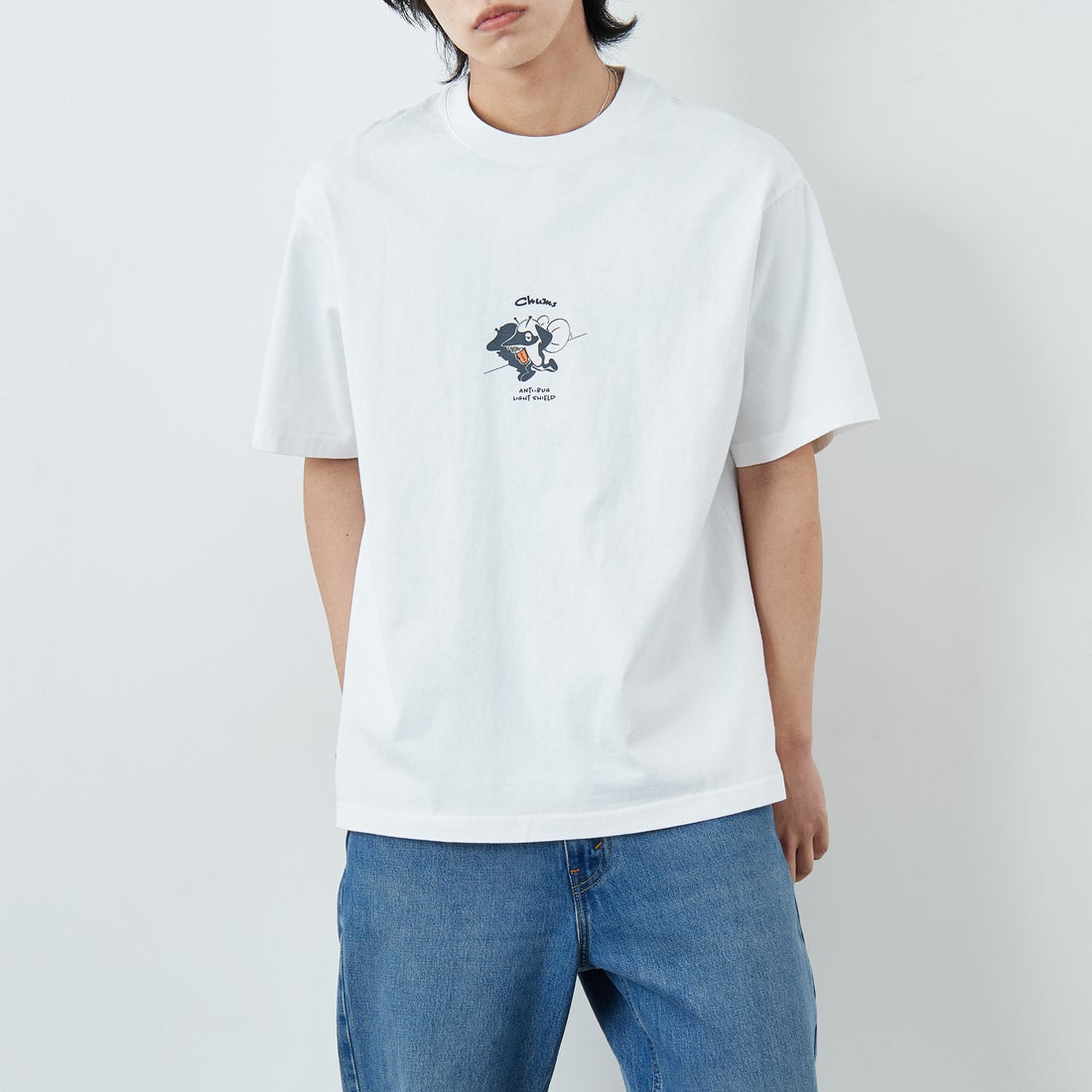 CHUMS [チャムス] アンチバグライトTシャツ [CH01-2717] W001 WHITE &&モデル身長：179cm 着用サイズ：L&&