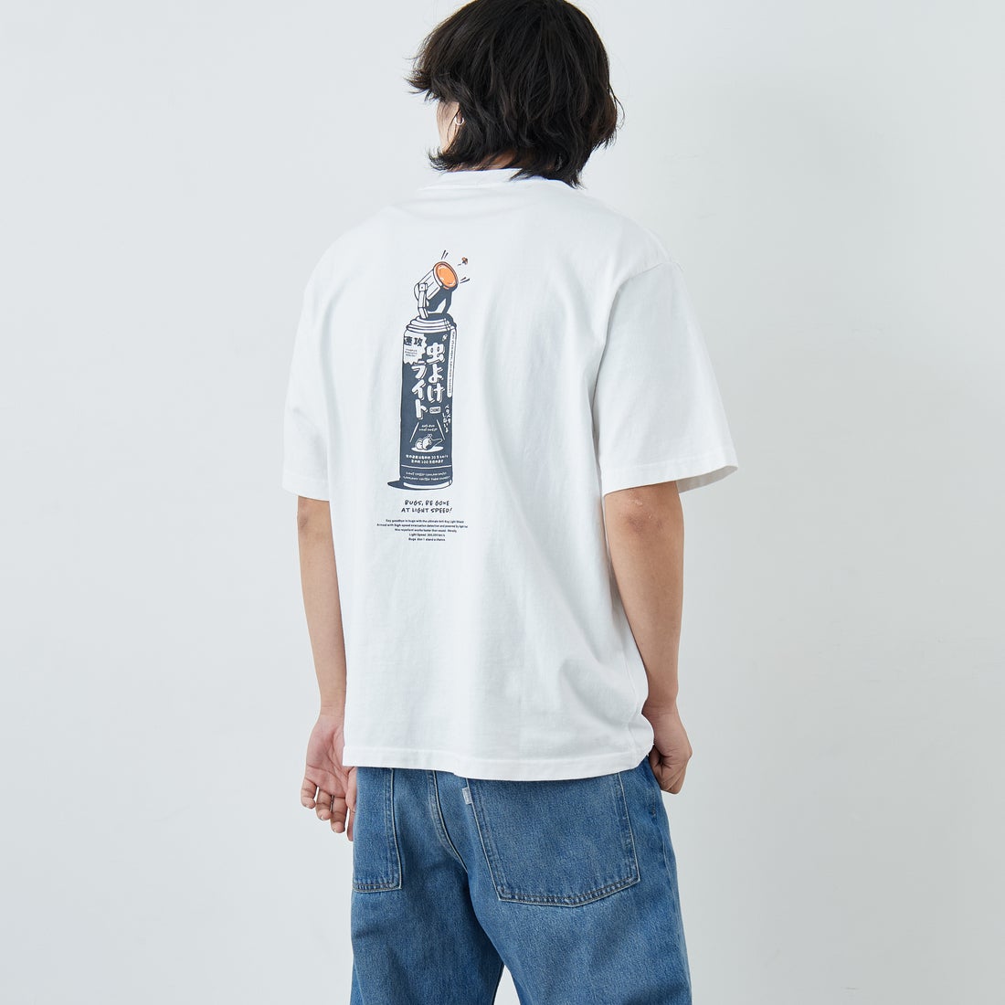 CHUMS [チャムス] アンチバグライトTシャツ [CH01-2717] W001 WHITE &&モデル身長：179cm 着用サイズ：L&&
