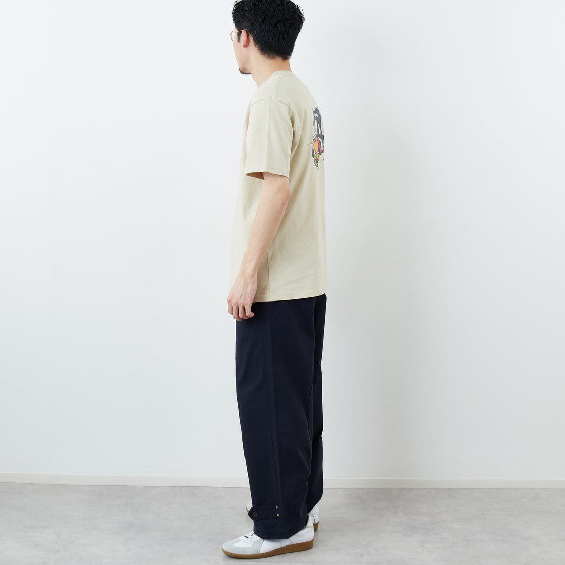 CHUMS [チャムス] ハンドメイドハンバーガーTシャツ [CH01-2740] G057 GREIG &&モデル身長：167cm 着用サイズ：L&&