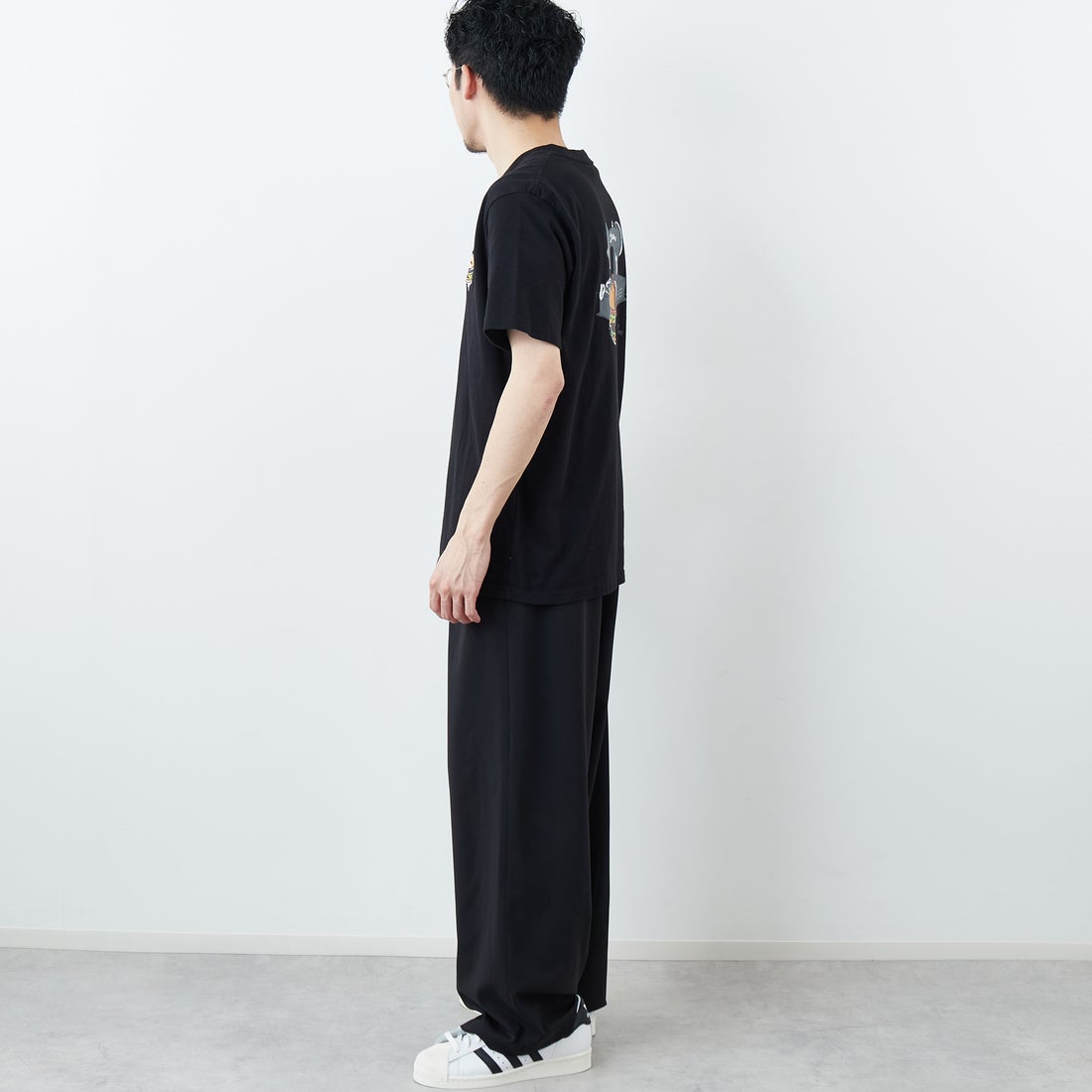 CHUMS [チャムス] ハンドメイドハンバーガーTシャツ [CH01-2740] K001 BLACK &&モデル身長：167cm 着用サイズ：L&&