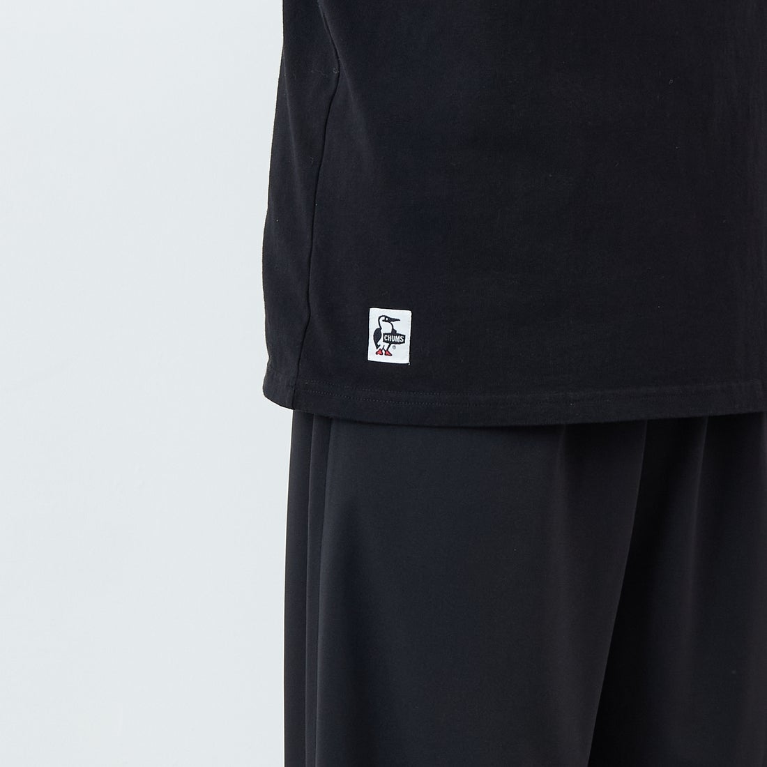 CHUMS [チャムス] ハンドメイドハンバーガーTシャツ [CH01-2740] K001 BLACK &&モデル身長：167cm 着用サイズ：L&&