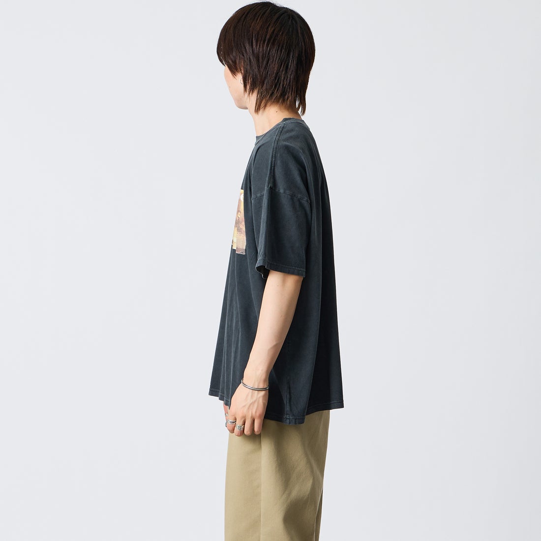 REMI RELIEF [レミレリーフ] 別注 SP加工ビッグプリントTシャツ THE LAST SUPPER [RN30389155-JF] BLACK &&モデル身長：177cm 着用サイズ：S&&