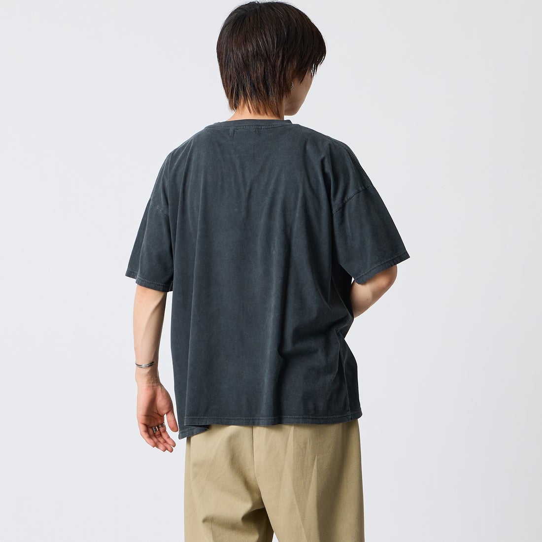 REMI RELIEF [レミレリーフ] 別注 SP加工ビッグプリントTシャツ THE LAST SUPPER [RN30389155-JF] BLACK &&モデル身長：177cm 着用サイズ：S&&