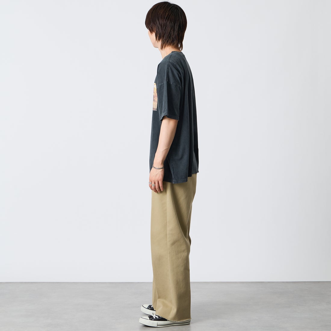 REMI RELIEF [レミレリーフ] 別注 SP加工ビッグプリントTシャツ THE LAST SUPPER [RN30389155-JF] BLACK &&モデル身長：177cm 着用サイズ：S&&