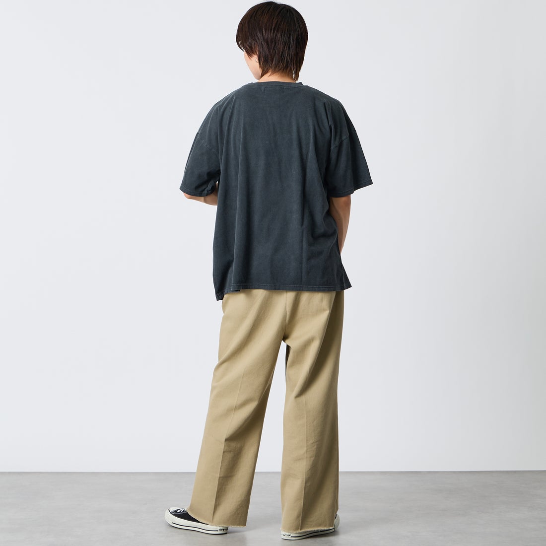 REMI RELIEF [レミレリーフ] 別注 SP加工ビッグプリントTシャツ THE LAST SUPPER [RN30389155-JF] BLACK &&モデル身長：177cm 着用サイズ：S&&