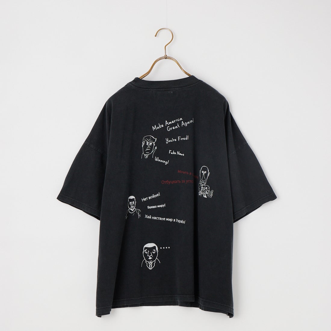 REMI RELIEF [レミレリーフ] 別注 SP加工ビッグプリントTシャツ RANDOM PRINT [RN30389197-JF] BLACK