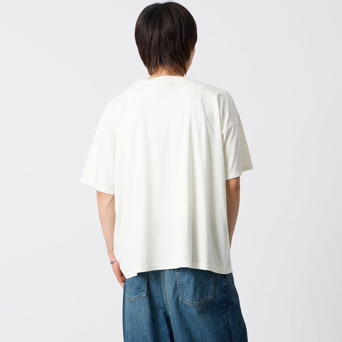 REMI RELIEF [レミレリーフ] 別注 SP加工ビッグプリントTシャツ SAVE YOUR SOUL [RN30389151-JF] OFF WHITE &&モデル身長：177cm 着用サイズ：S&&
