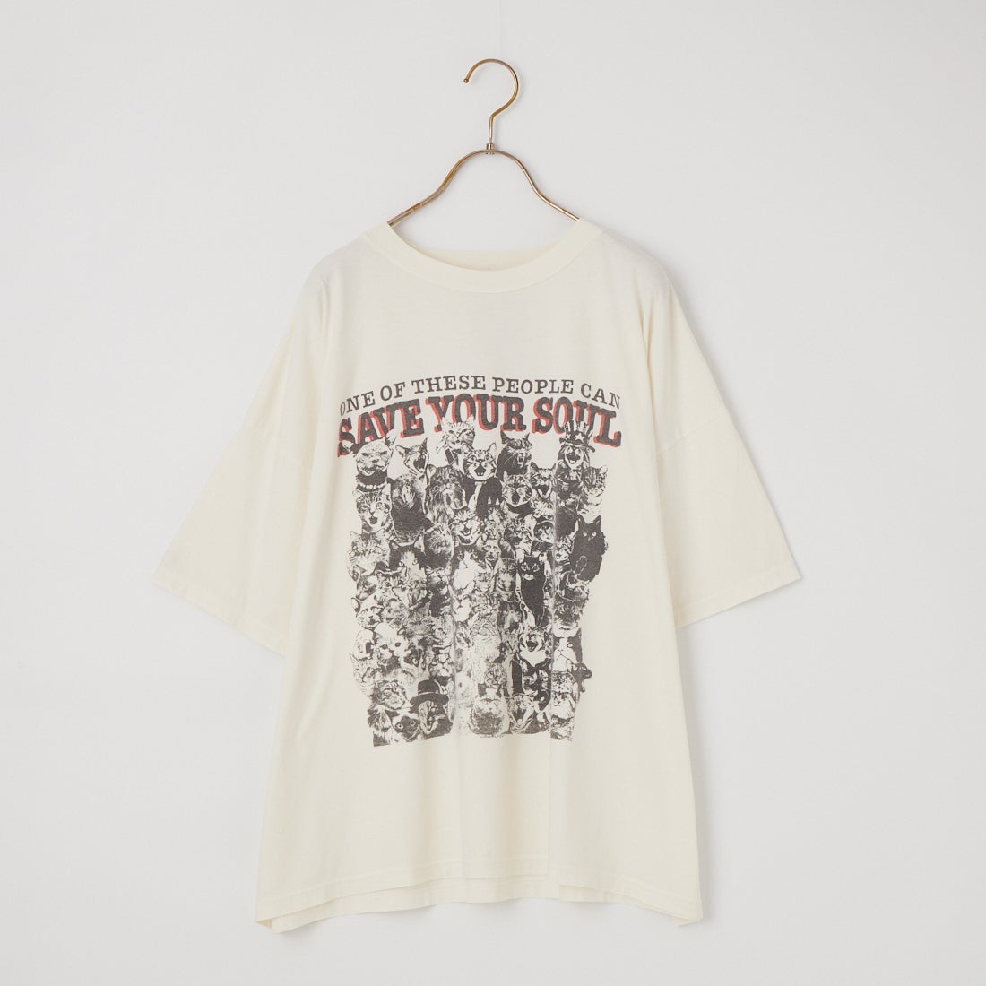 REMI RELIEF [レミレリーフ] 別注 SP加工ビッグプリントTシャツ SAVE YOUR SOUL [RN30389151-JF] OFF WHITE